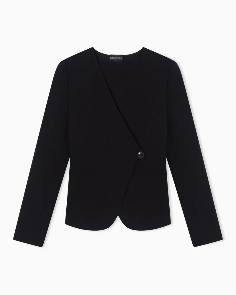 Emporio Armani Jacke aus Ottoman-Jersey Schwarz
