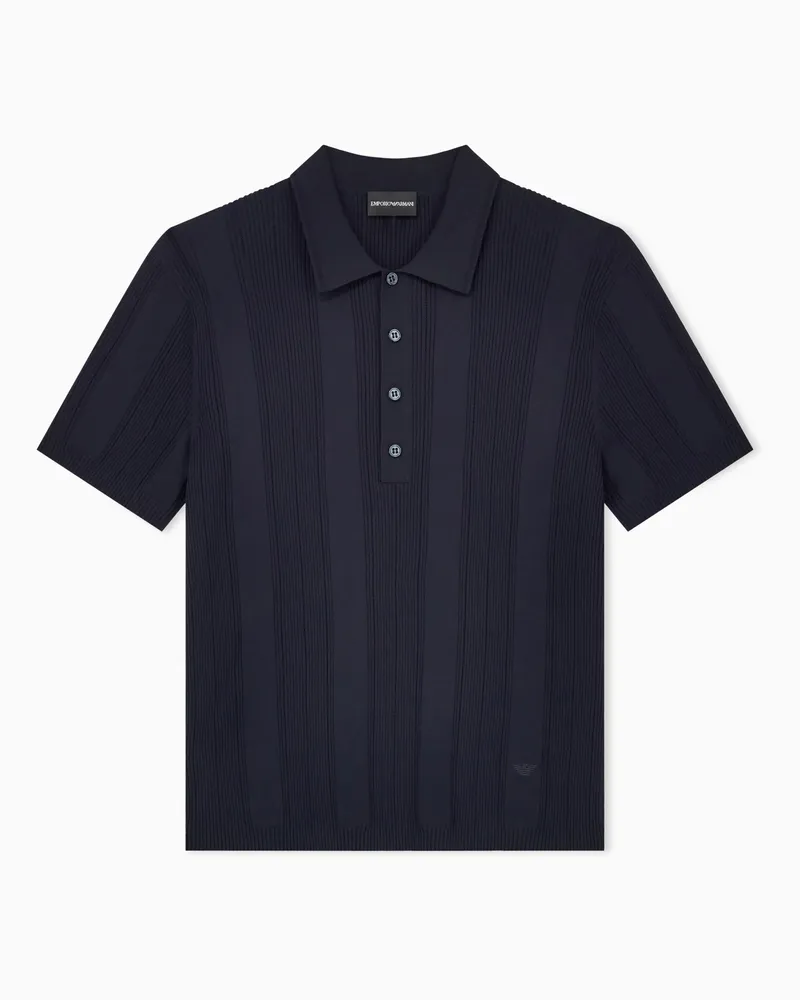 Emporio Armani Poloshirts aus Strick Marineblau