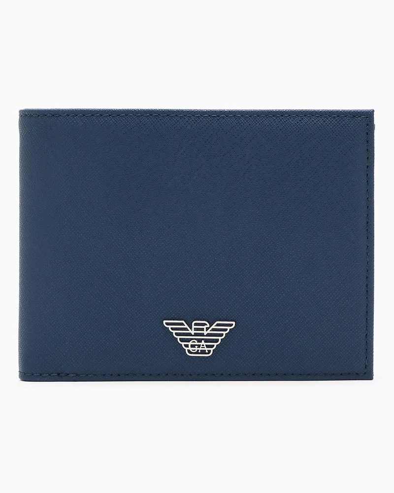 Emporio Armani ASV Portemonnaie aus regeneriertem Saffianleder Blau