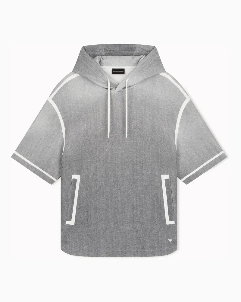 Emporio Armani Oversize-Sweatshirt aus doppellagigem Jersey mit Farbverlauf Grau