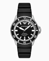 Emporio Armani Sea Explorer Automatikuhr aus Schwarzem Silikon Schwarz