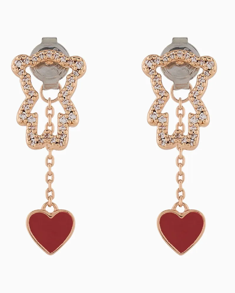 Emporio Armani Ohrstecker aus 14-karätig rosé vergoldetem Messing Mehrfarbig