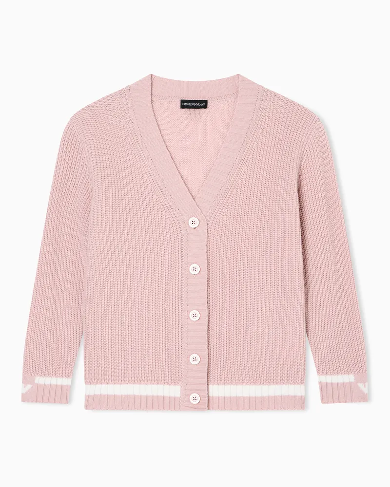 Emporio Armani Cardigan mit V-Ausschnitt aus Wollgemisch Pink