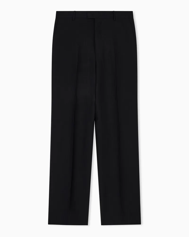 Emporio Armani Hose aus reinem Leinen Schwarz