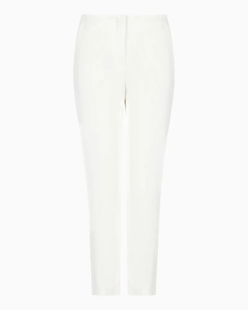 Emporio Armani 7/8-Hose aus elastischer Gabardine Weiß