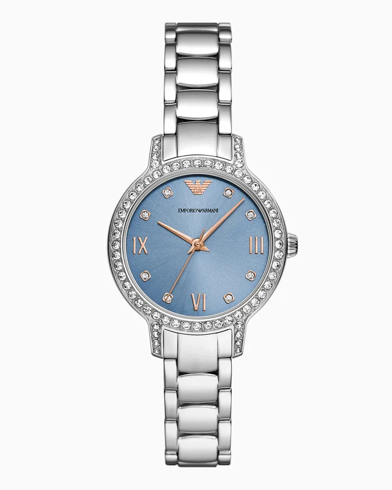 Emporio Armani Edelstahluhr mit drei Zeigern Mehrfarbig