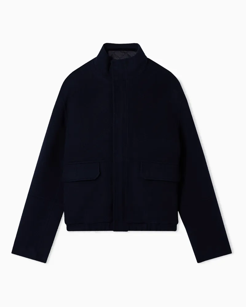 Emporio Armani 2-in-1-Blouson aus Schurwoll-Stoff Marineblau