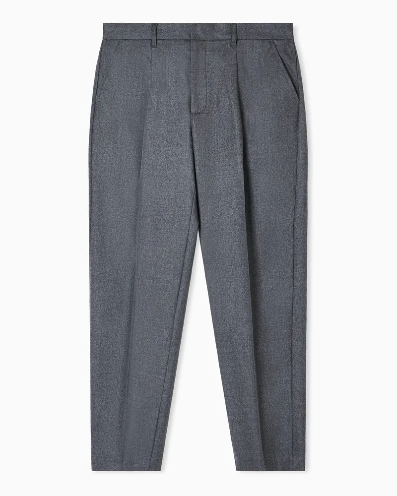 Emporio Armani Hose aus Stretch-Twill, gefertigt aus Schurwolle Grau