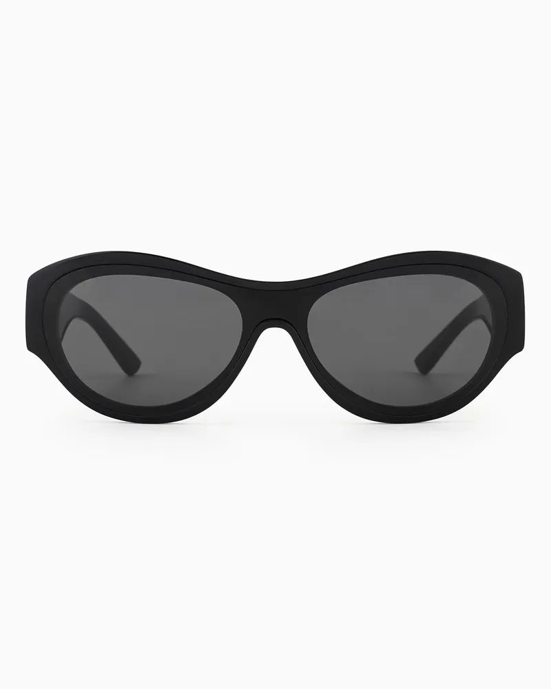 Emporio Armani Sonnenbrille mit unregelmäßig geformter Fassung für Damen Schwarz