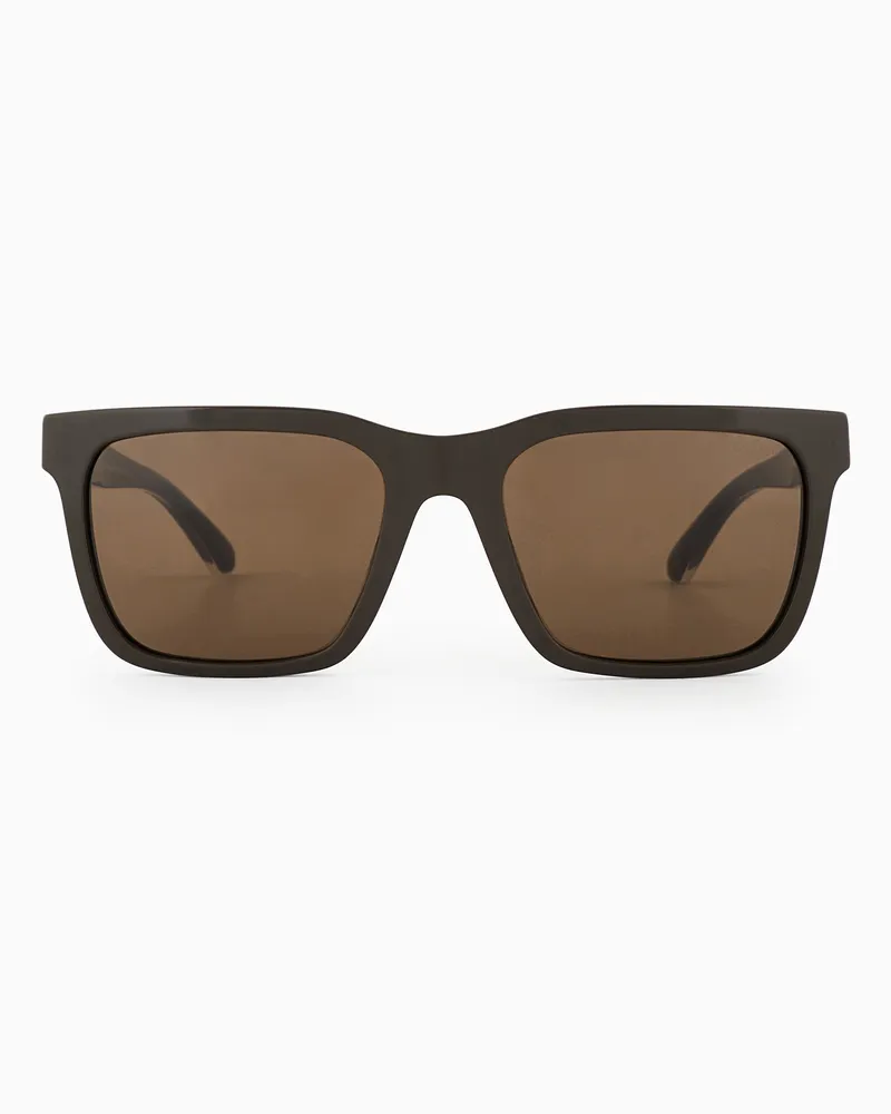 Emporio Armani Eckige Sonnenbrille für Herren Braun