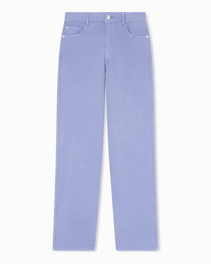 Emporio Armani J3H regular-fit trousers in garment-dyed brushed cotton Violett