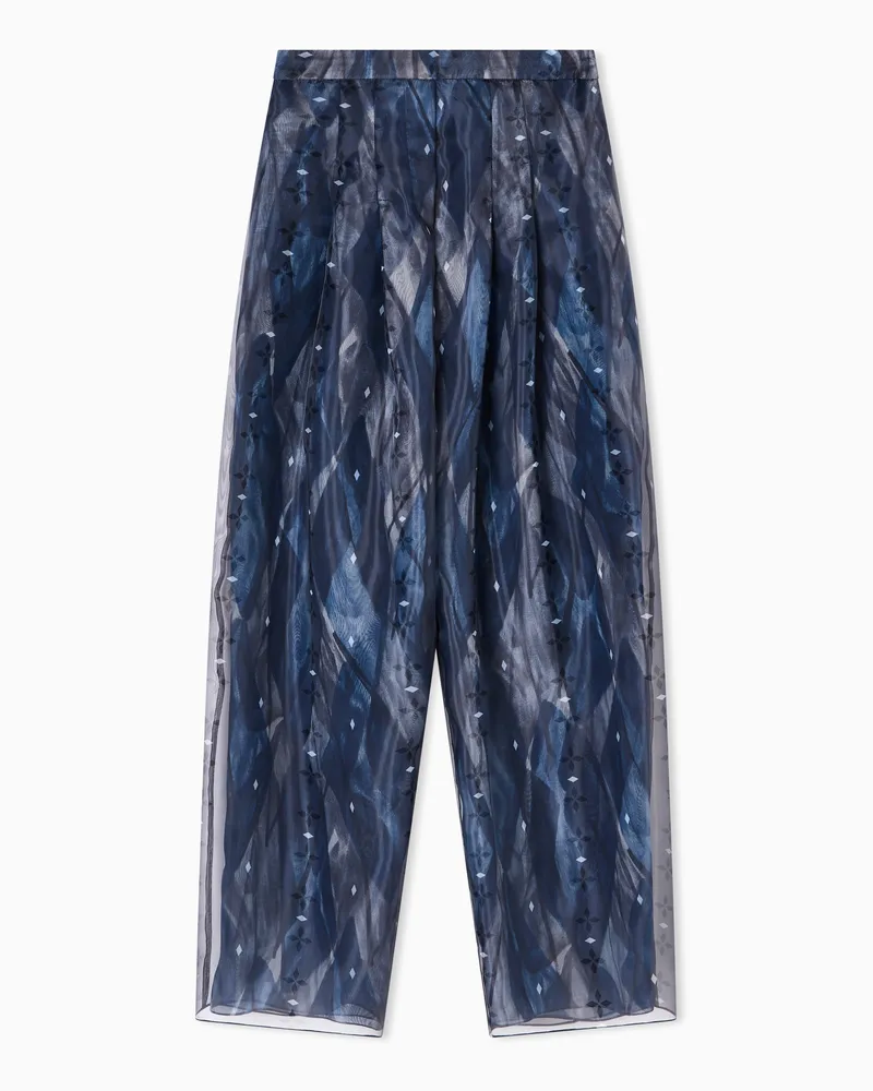 Emporio Armani Jeu de Cartes“-Hose aus Funktions-Organza mit Abnähern Gemustert