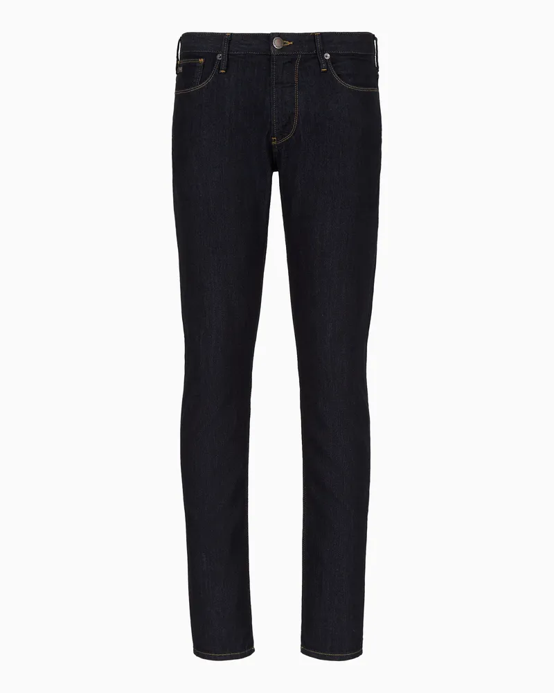 Emporio Armani Jeans J06 in Slim Fit aus Denim-Twill 10 oz in Melange-Optik Blau