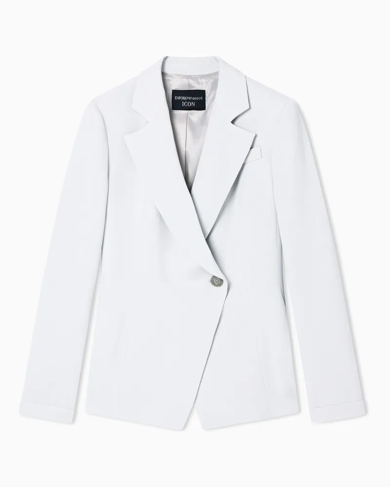 Emporio Armani Icon einreihiges Sakko aus fließendem Funktionsgewebe Grau