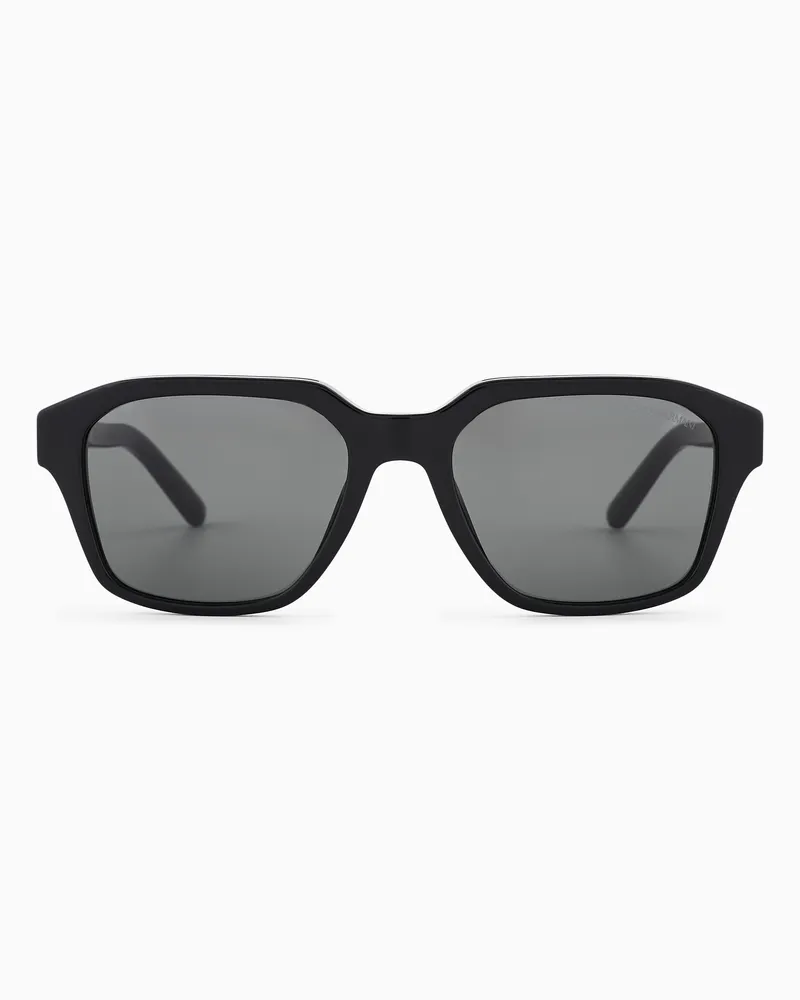 Emporio Armani Herren-Sonnenbrille in unregelmaessiger Form Schwarz