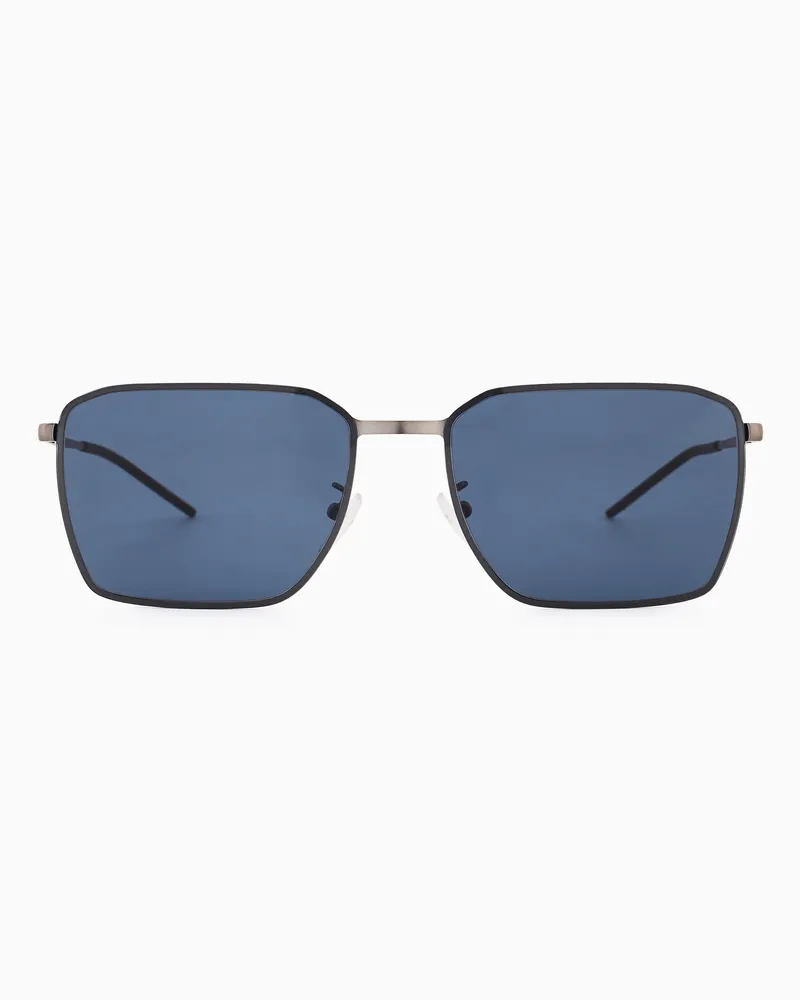 Emporio Armani Eckige Sonnenbrille für Herren Grau