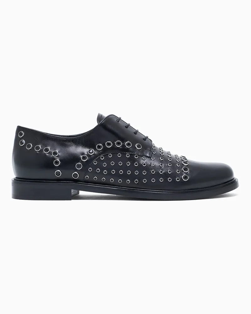 Emporio Armani Brogues aus Leder mit Nieten Schwarz