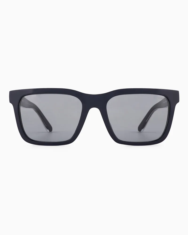 Emporio Armani Eckige Sonnenbrille für Herren Blau