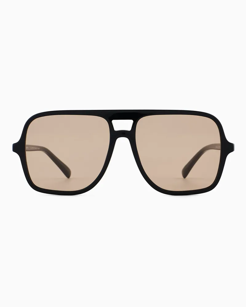 Emporio Armani Sonnenbrille mit Pilotenfassung für Herren Schwarz
