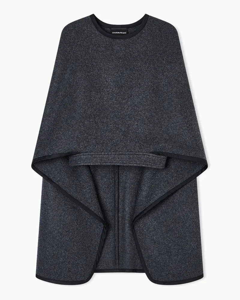 Emporio Armani Cape aus Woll-Stoff aus der Polygon-Sonderkollektion Grau