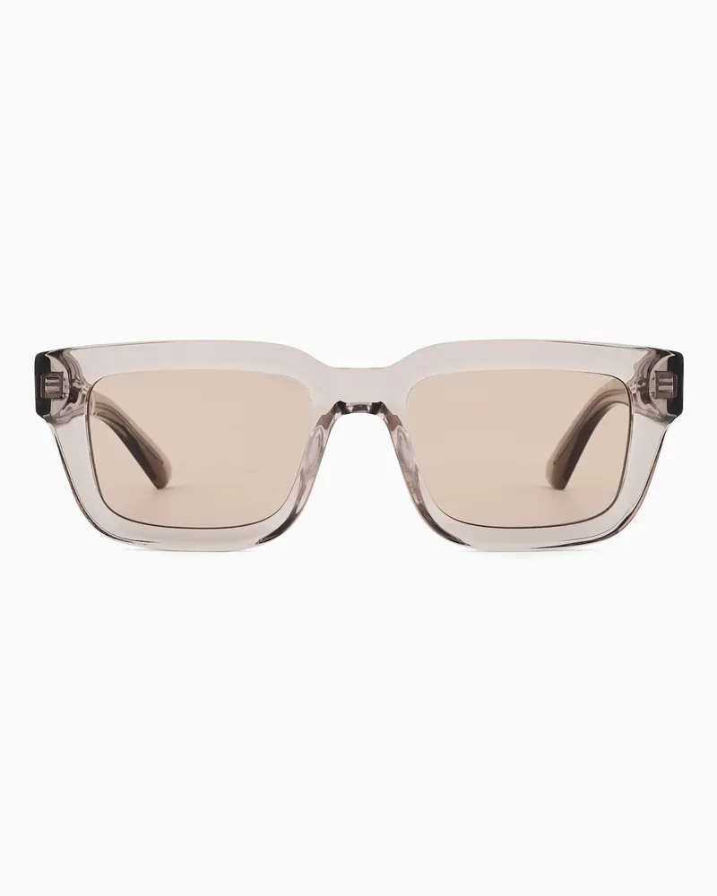 Emporio Armani Eckige Sonnenbrille für Herren Beige