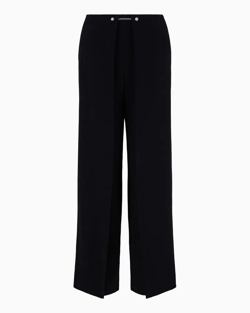 Emporio Armani Hose aus Enver-Satin mit Piercing-Verschluss Schwarz