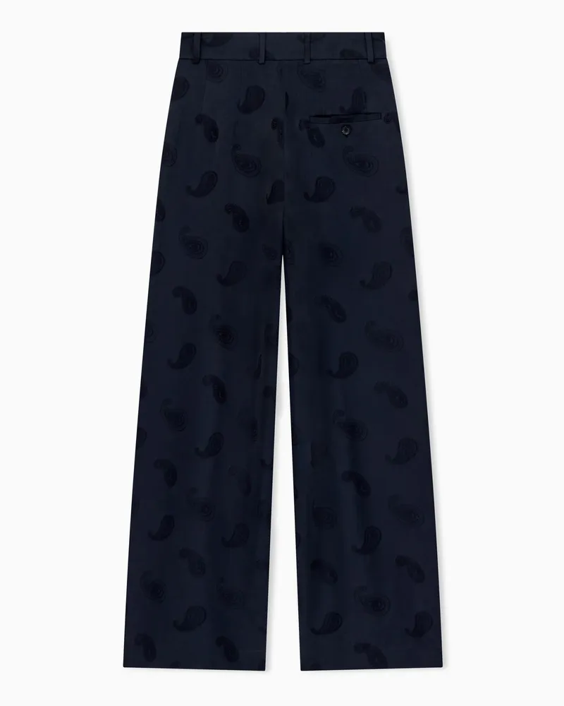 Emporio Armani Stoffhose Capsule Boteh im Regular Fit mit Paisleymuster Blau
