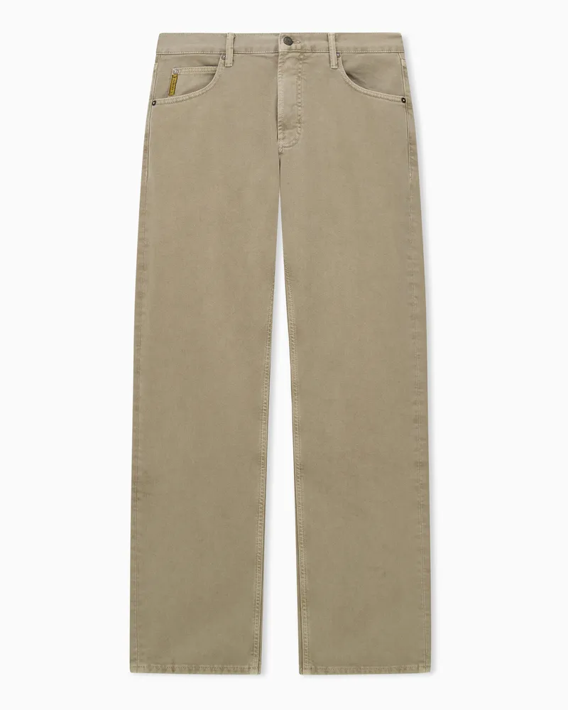 Emporio Armani 5-Pocket-Hose regularer Schnitt aus gebürsteter Baumwolle Beige