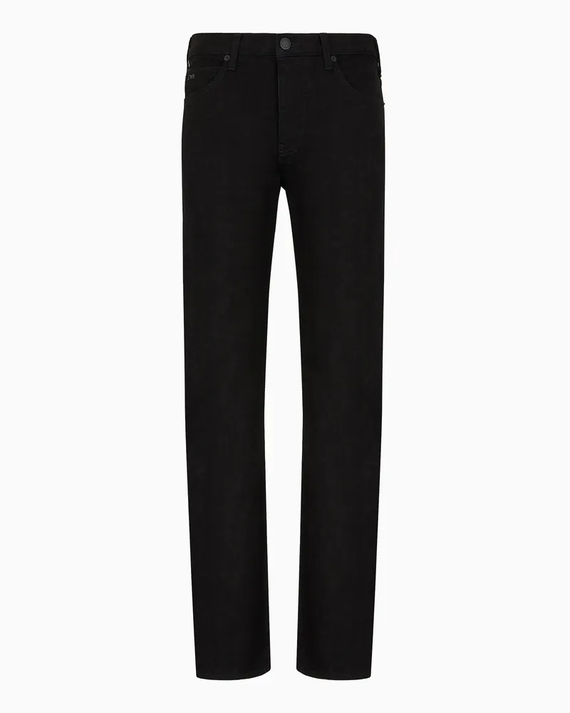 Emporio Armani Jeans J21 in Regular Fit aus gewaschenem Komfort-Denim 10,5 oz und Twill Schwarz