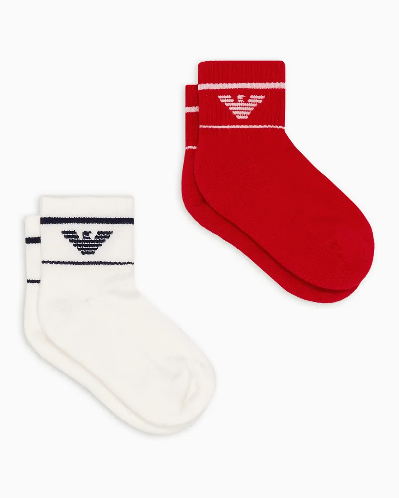 Emporio Armani 2er-Pack Socken aus Frottee mit Adler Zweifarbig