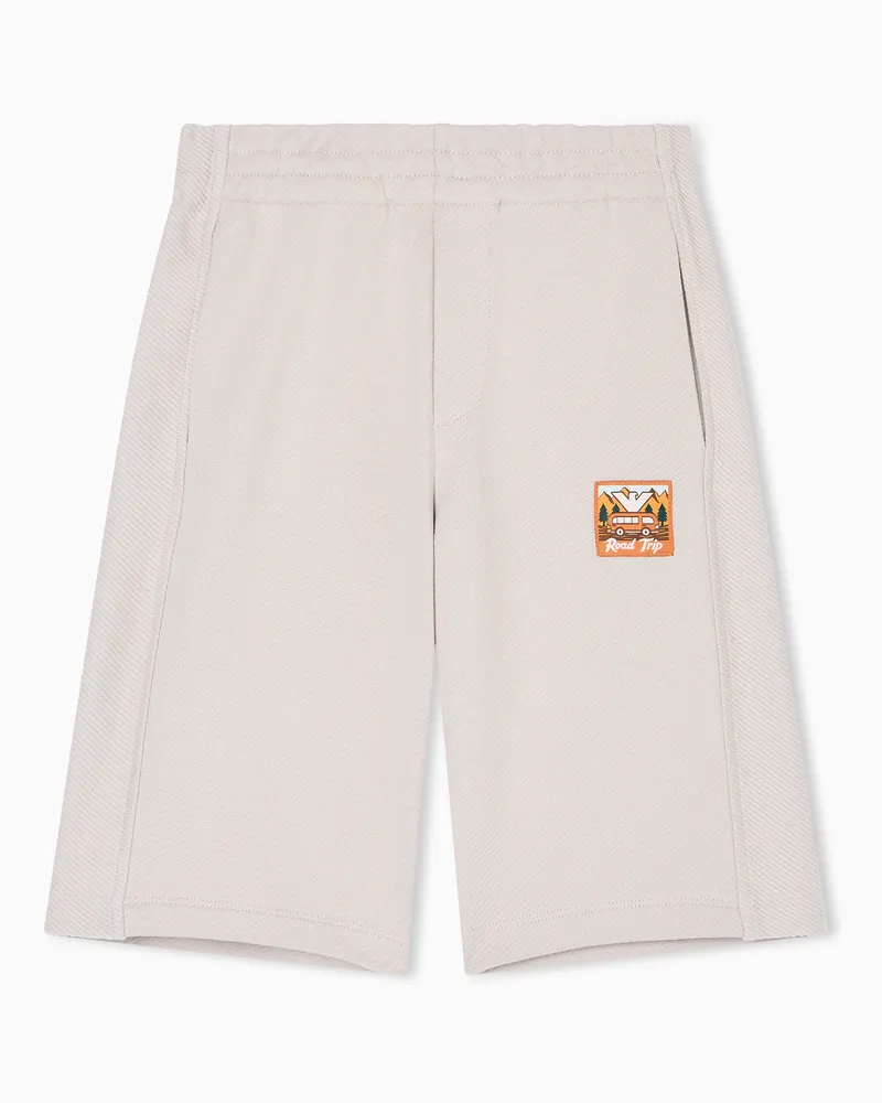 Emporio Armani ASV Manga Bear Crew Bermudashorts in lockerer Passform, gefertigt aus Bio-Interlock-Jersey Beige