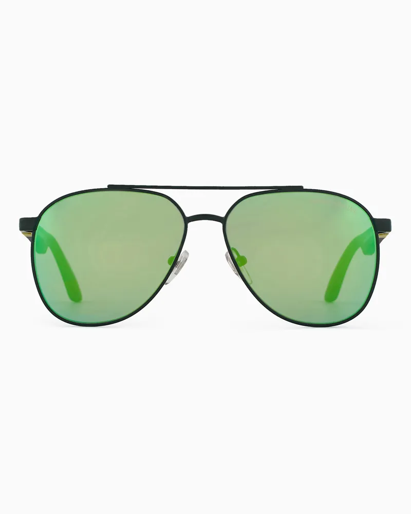 Emporio Armani Sonnenbrille für Kinder mit Pilotenfassung Grün