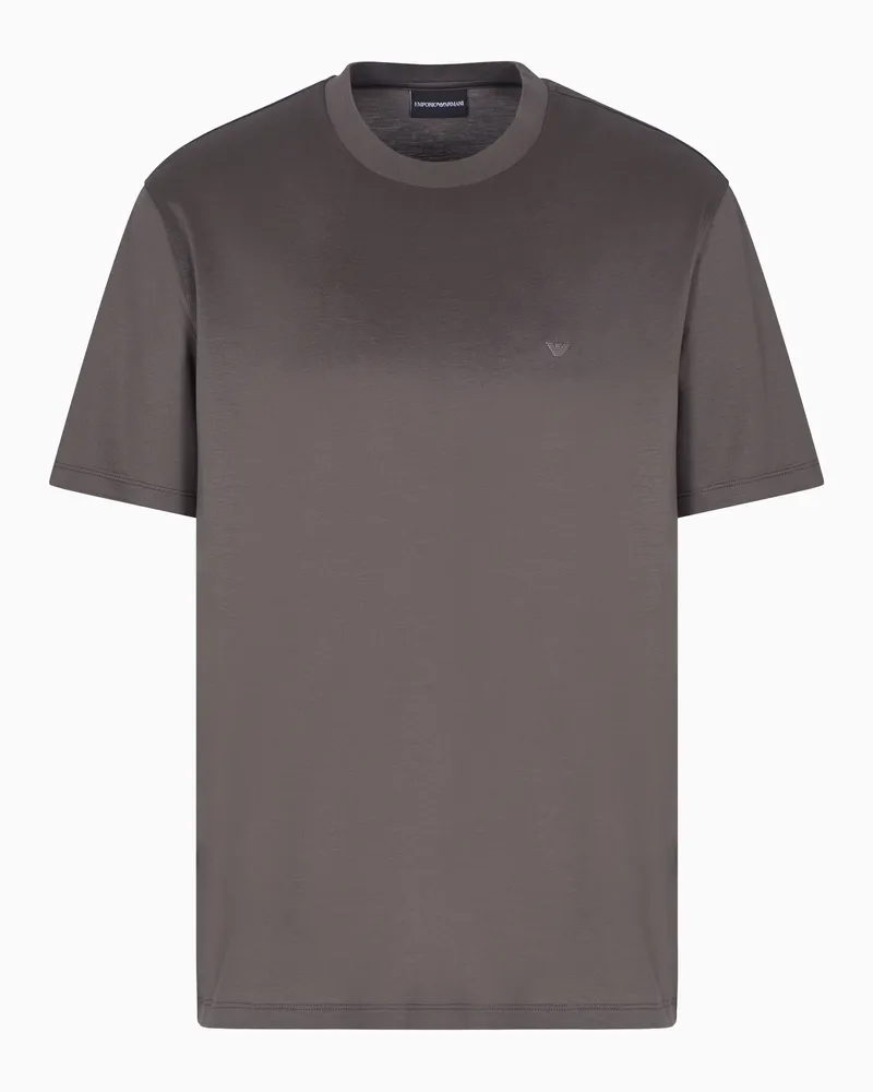 Emporio Armani Travel Essential T-Shirt aus einer Jersey-Lyocell-Mischung Grau