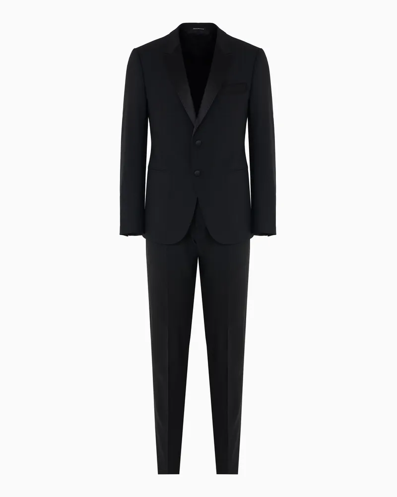 Emporio Armani Smoking in Slim Fit aus kompaktem Bi-Stretch Schwarz