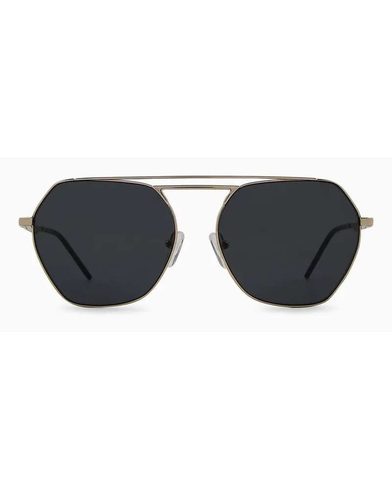 Emporio Armani Sonnenbrille mit Unregelmäßig Geformter Fassung Für Damen Gold