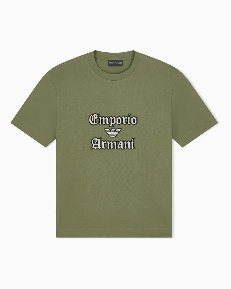 Emporio Armani T-Shirt aus schwerem Baumwolljersey mit Regular Fit Grün