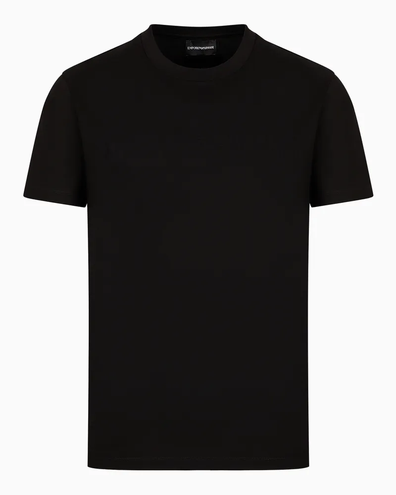 Emporio Armani T-Shirt aus Jersey mit Jacquard-Logo Schwarz