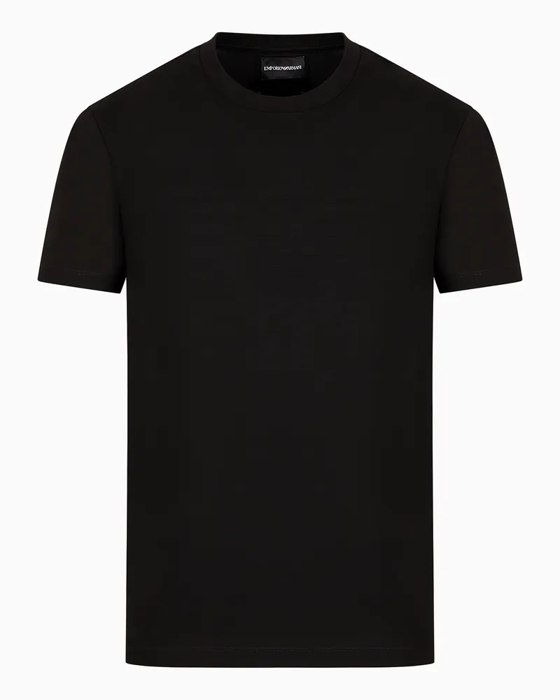 Emporio Armani T-Shirt aus Jersey mit Jacquard-Logo Schwarz
