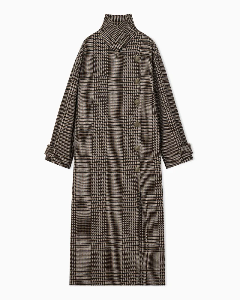 Emporio Armani Mantel aus Prince-of-Wales-Tweed Gemustert