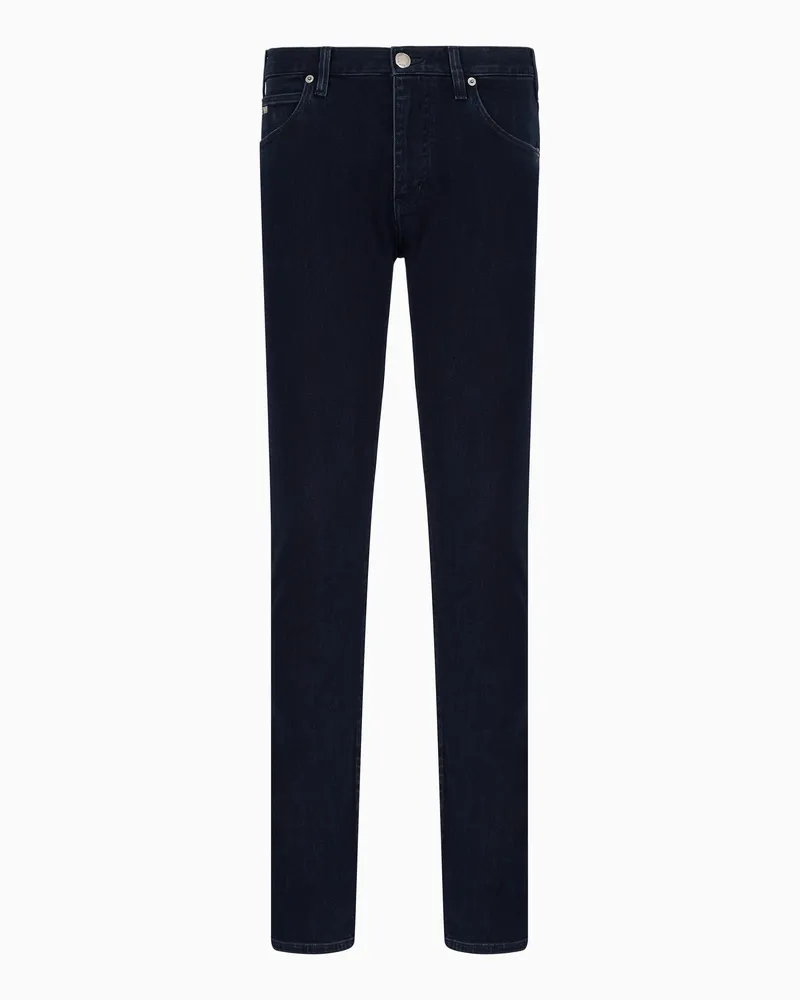 Emporio Armani Jeans J45 in Regular Fit aus gewaschenem Komfort-Denim 10,5 oz und Twill Blau