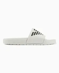 Emporio Armani Pantolette aus Pvc mit Maxi-adler In Relief-optik Weiss