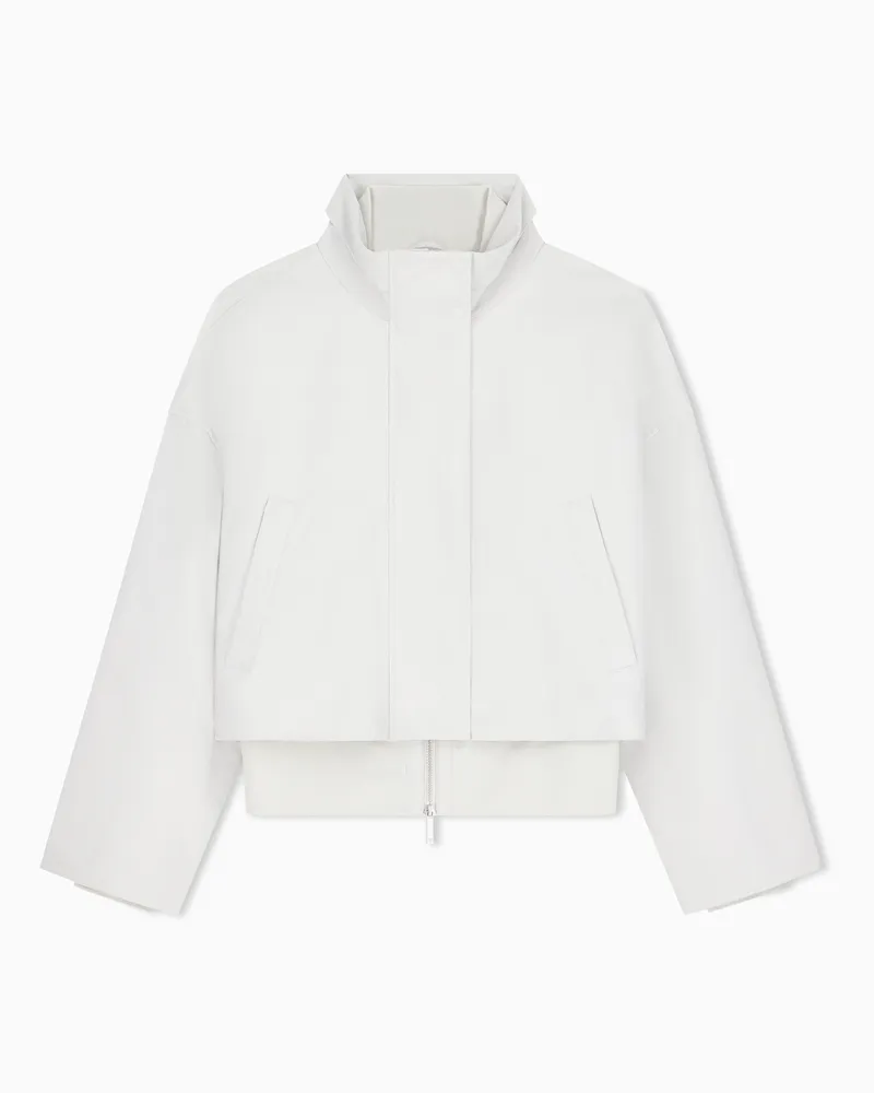Emporio Armani Gefütterter Blouson aus gebürsteter Techno-Baumwolle Grau