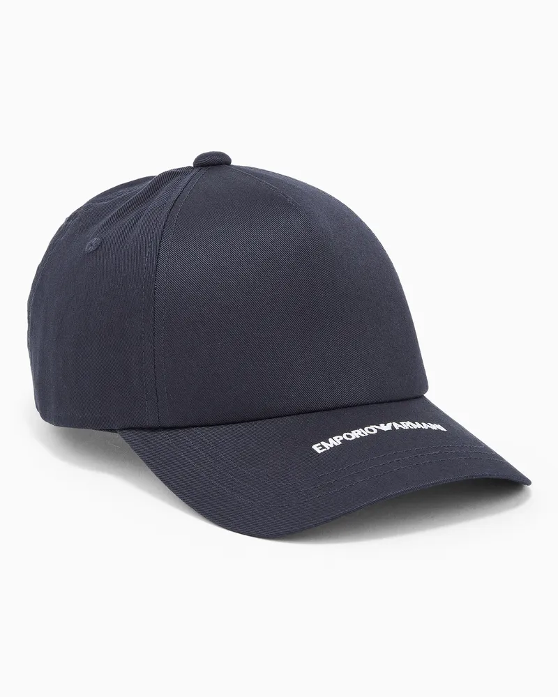 Emporio Armani Baseballcap aus Canvas mit Logostickerei Blau
