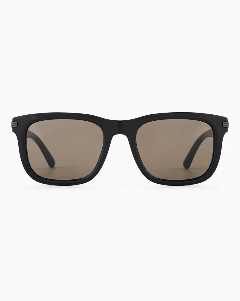 Emporio Armani Herren-Sonnenbrille in unregelmaessiger Form Schwarz