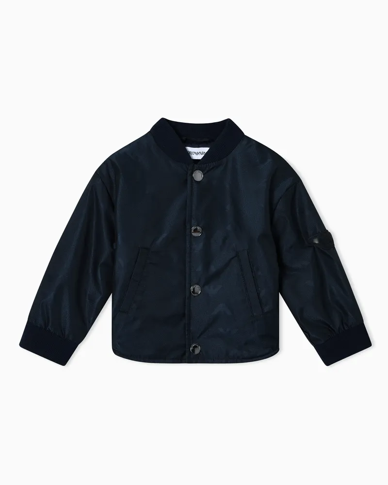 Emporio Armani Bomberjacke aus Nylon mit durchgehendem Adler-Logo Marineblau