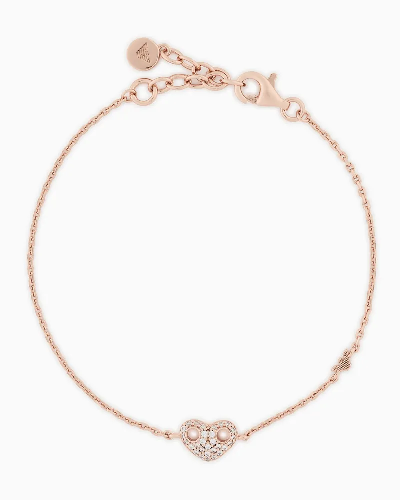 Emporio Armani Herz-Armband aus roségoldfarbenem Sterlingsilber Mehrfarbig