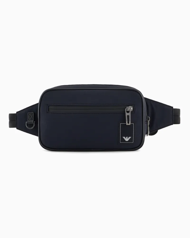 Emporio Armani Gürteltasche Travel Essential aus Nylon Marineblau