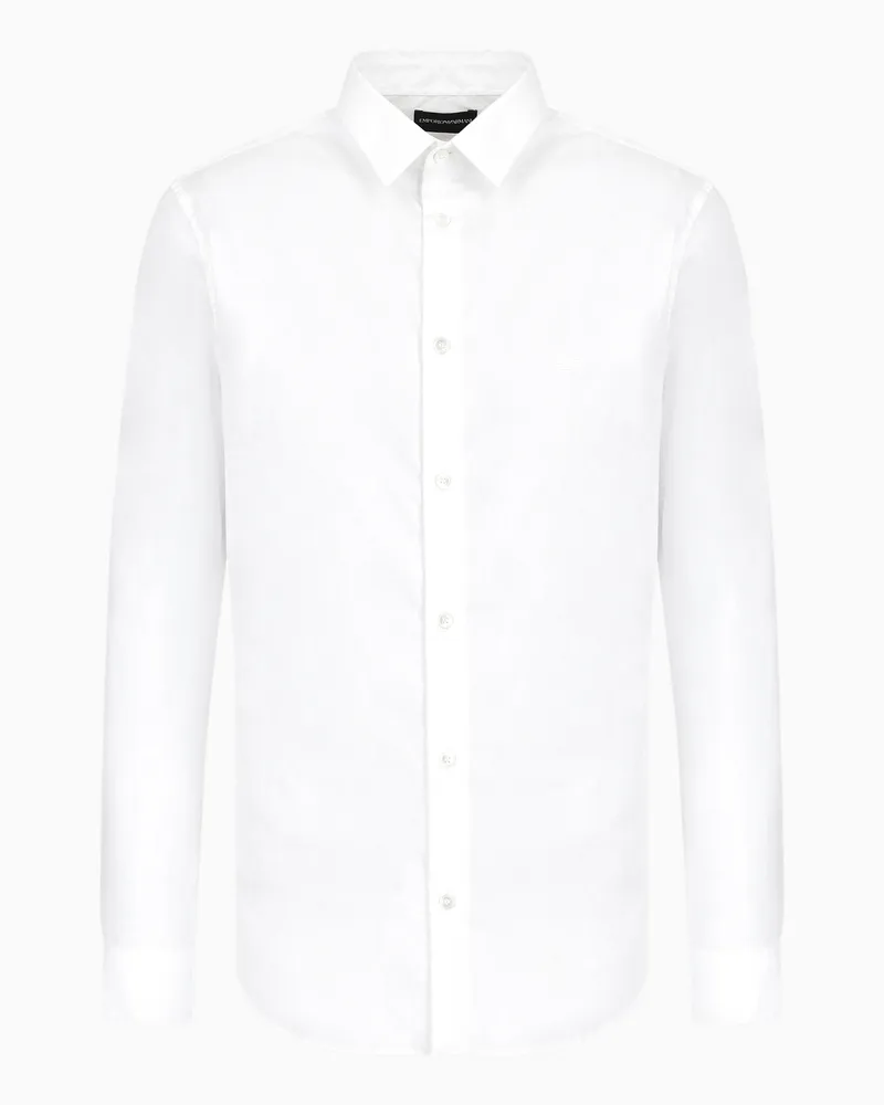 Emporio Armani Hemd aus gemischtem Nylon-Stretch Weiß