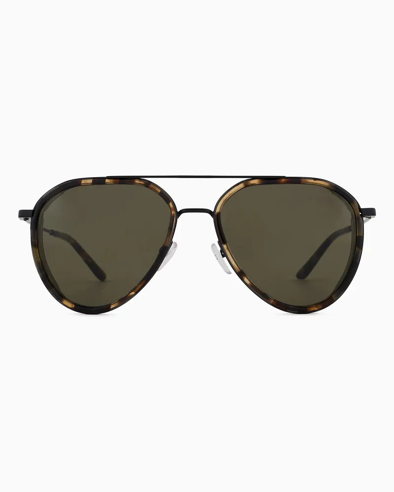 Emporio Armani Sonnenbrille mit Pilotenfassung für Herren Grün