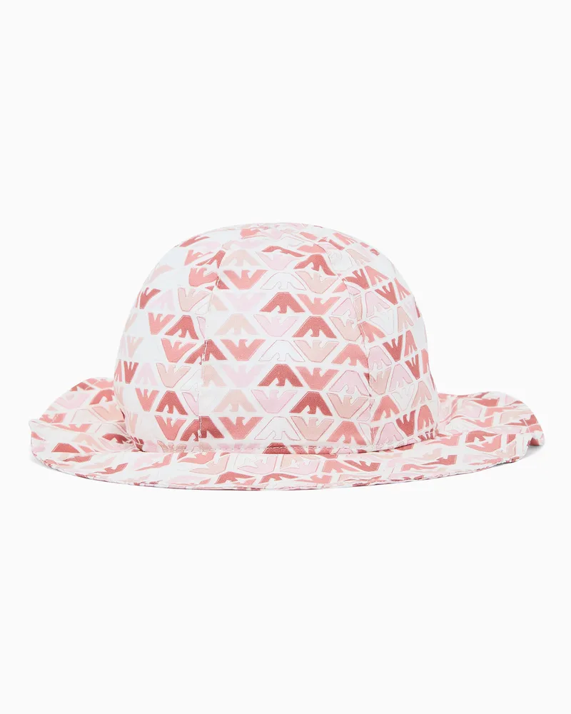 Emporio Armani Hut aus Popeline mit Allover-Print Pink